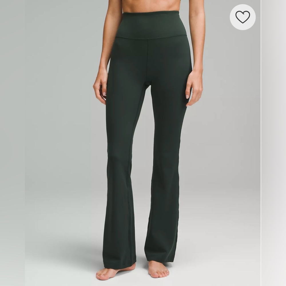 NWT Lululemon Groove Super High Rise Nulu Flared Pant - Legacy Green